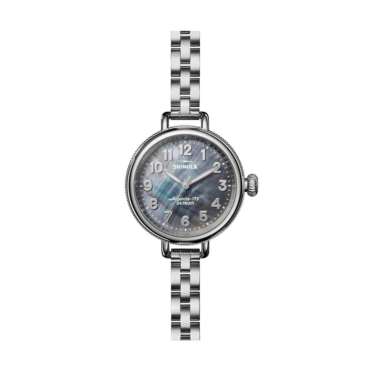Shinola Birdy 34mm Watch, Grey Mother of Pearl Dial
