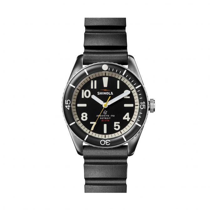 Shinola Duck 42mm Watch, Black and Cream Dial