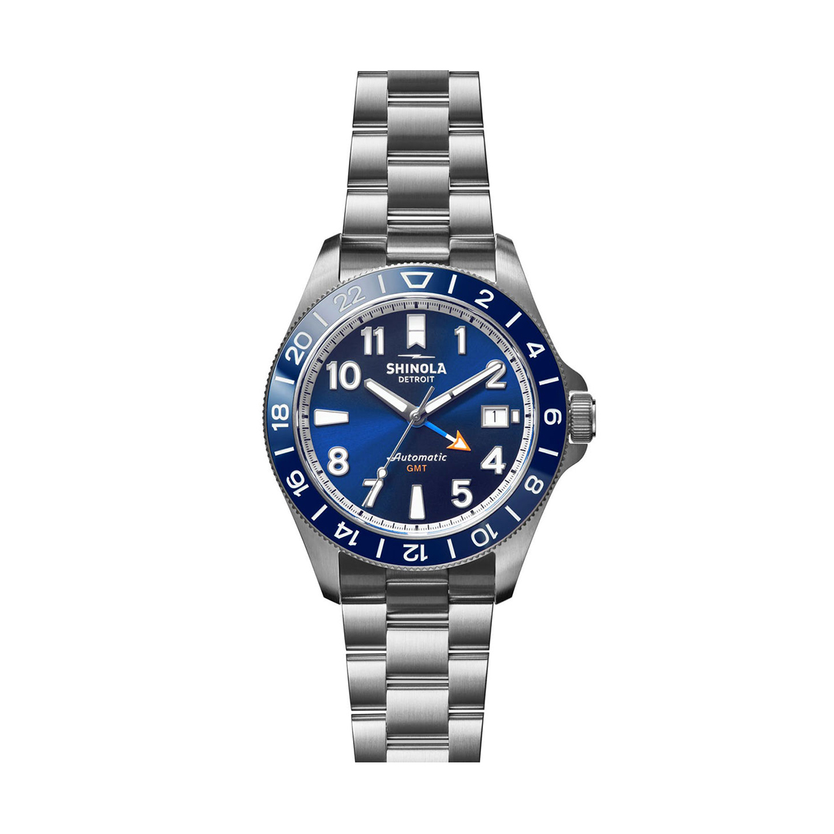 Shinola Monster GMT Automatic 40mm Watch, Navy Blue Dial