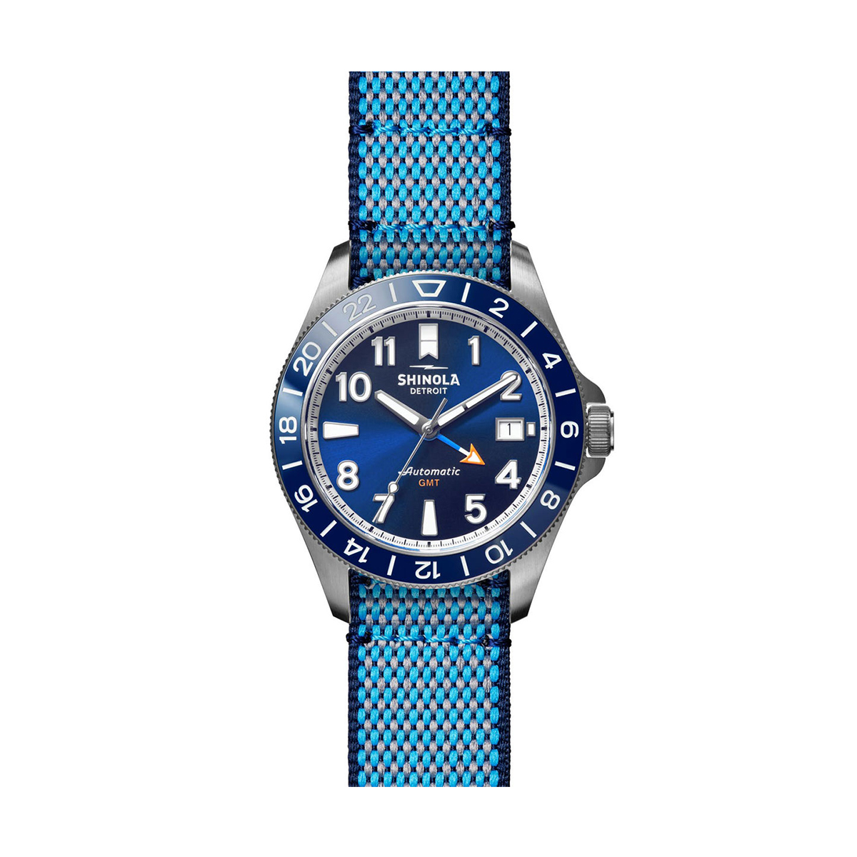 Shinola Monster GMT Automatic 40mm Watch, Navy Blue Dial