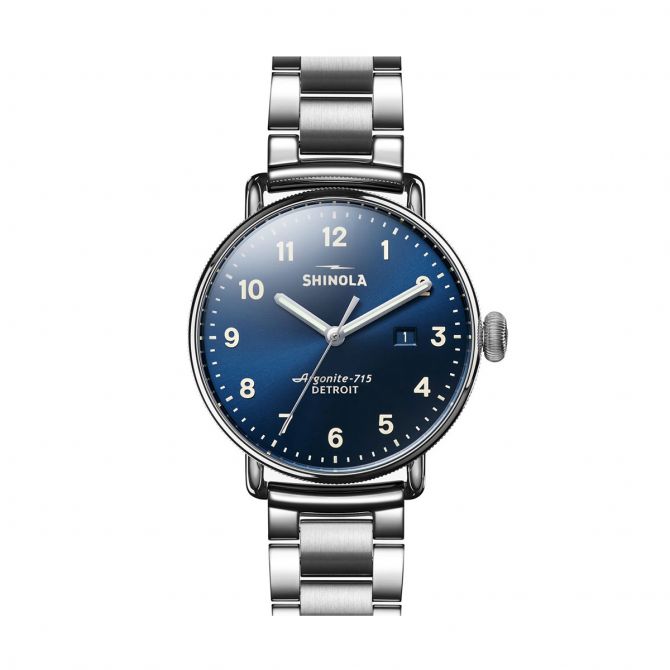 Shinola Canfield 43mm Watch, Navy Blue Dial
