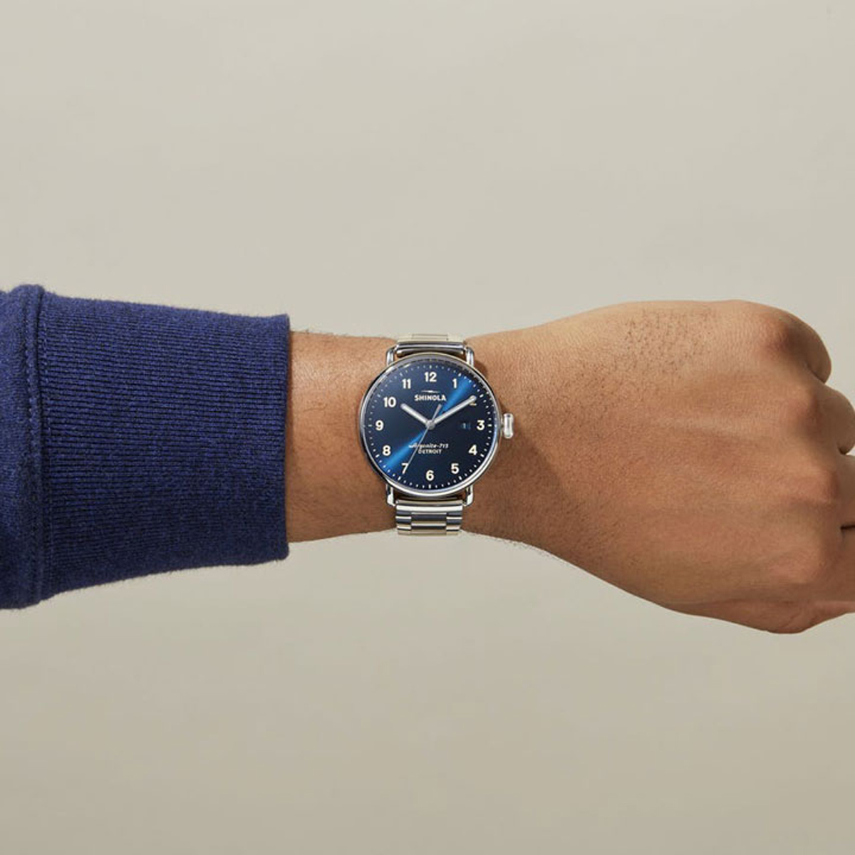 Shinola Canfield 43mm Watch, Navy Blue Dial