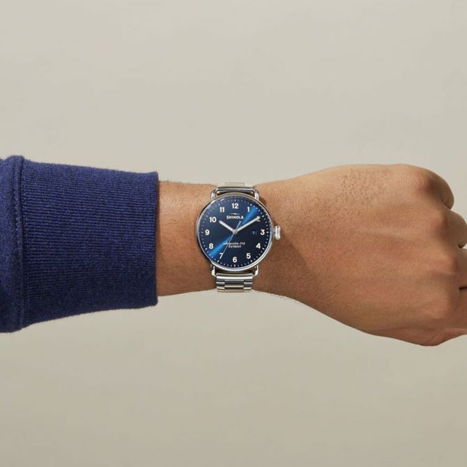 Shinola Canfield 43mm Watch, Navy Blue Dial | S0120018331 | Borsheims