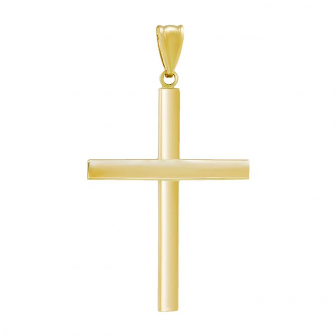 Yellow Gold Plain Cross Charm