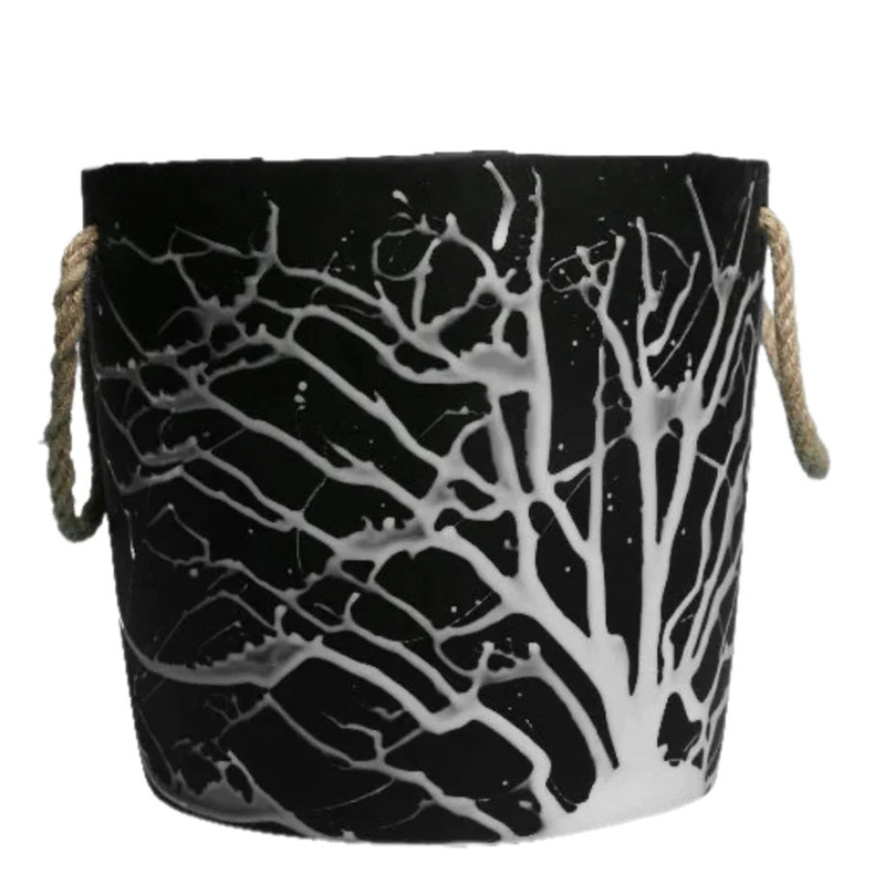 Nashi Ice Bucket, Black with White Splatter