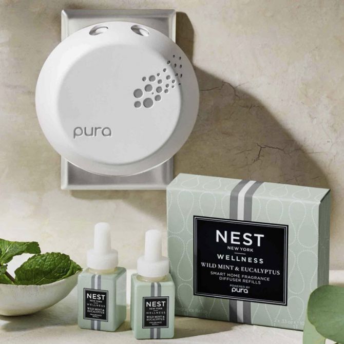 NEST New York Wild Mint and Eucalyptus Refill Duo for Pura Smart Home Fragrance Diffuser