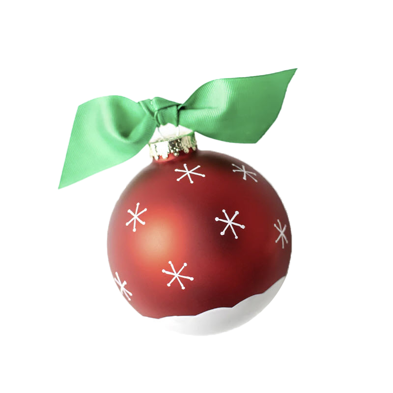 Coton Colors Snowman Let it Snow Glass Ornament