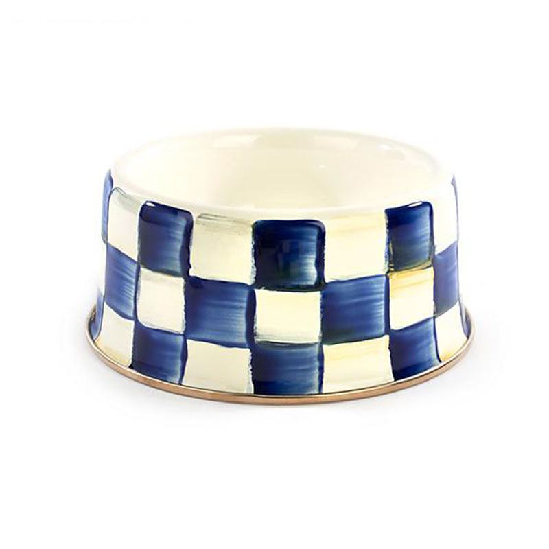 MacKenzie-Childs Royal Check Pet Dish, Medium