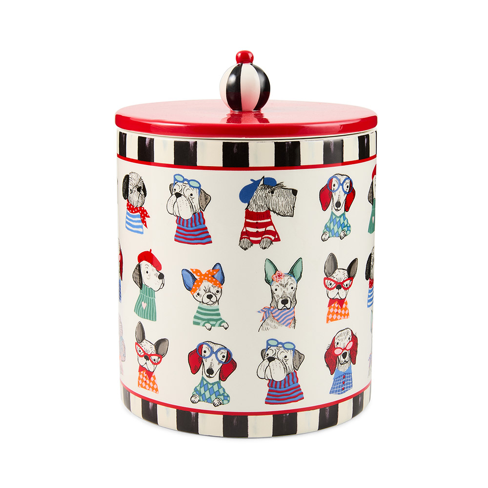 MacKenzie-Childs Pet Treat Jar, Courtly Check
