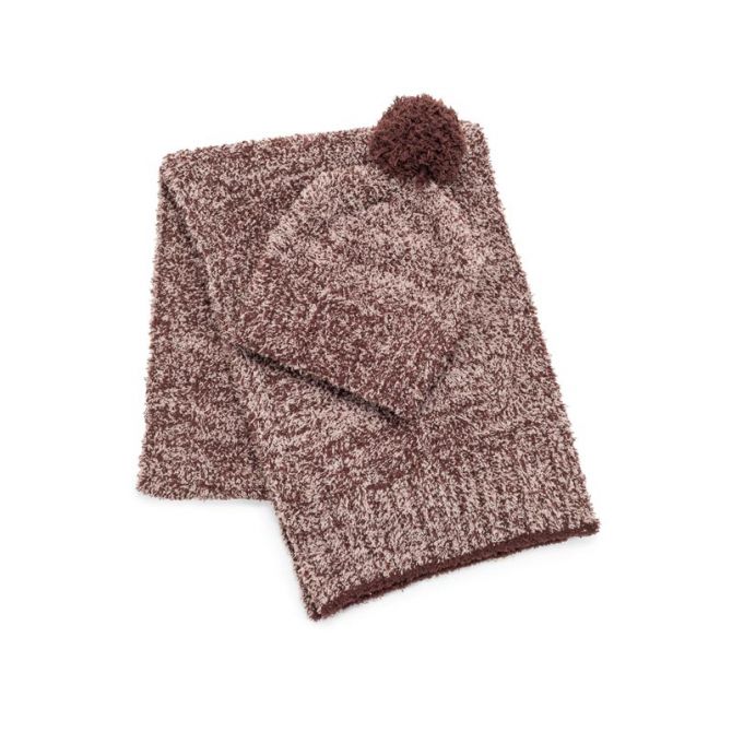 Barefoot Dreams Pom Pom Beanie & Scarf Scarf, Rose