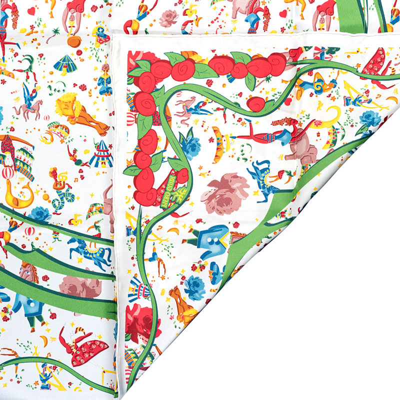 Piero Guidi Magic Circus Flower Silk Scarf, White