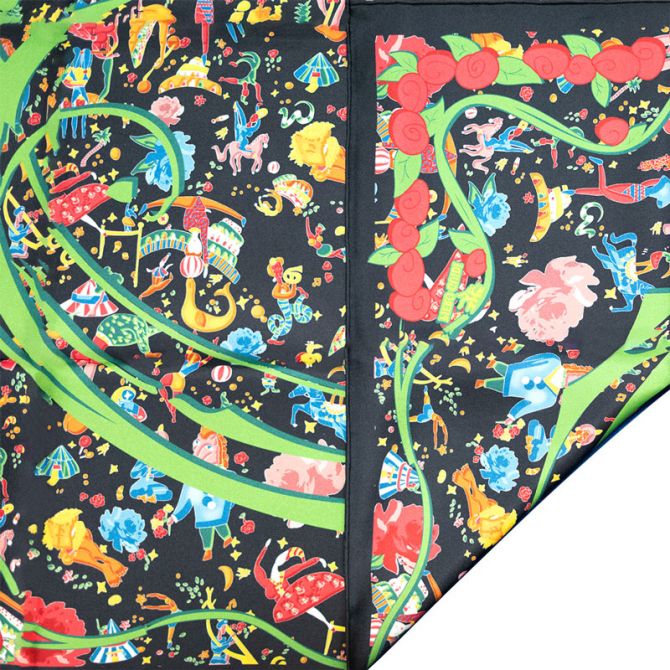 ☆piero guidi magic circus スカーフ　シルク100% Piero Guidi Magic Circus Charlotte Silk Scarf, White