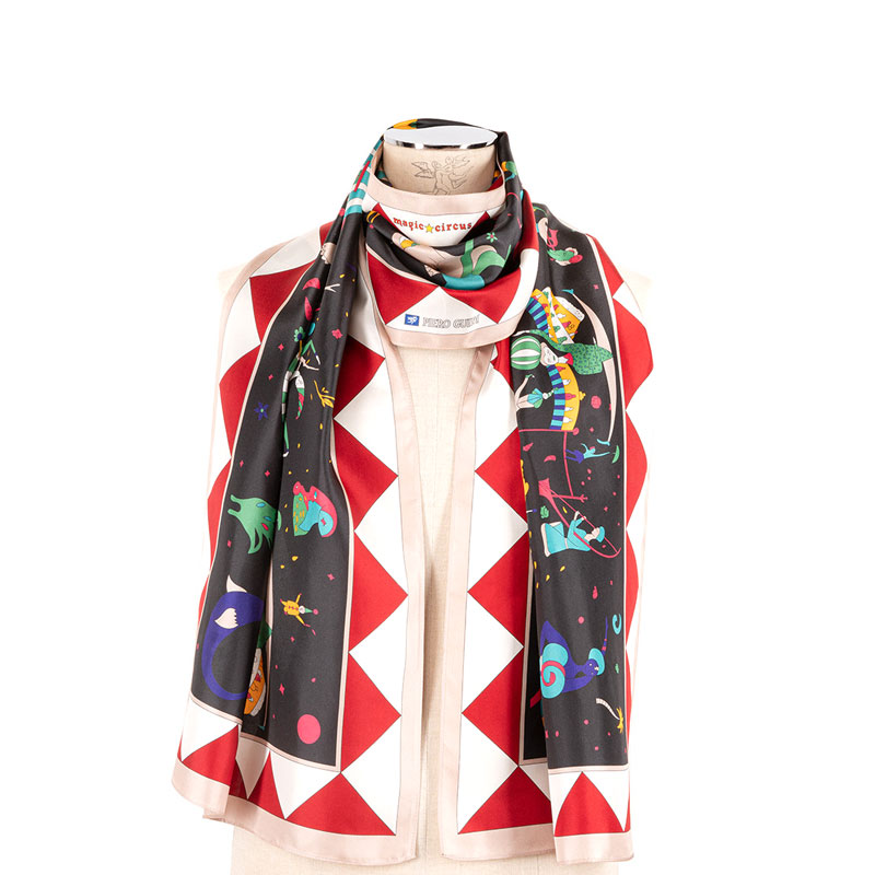 Piero Guidi Noemi Silk Scarf, Black