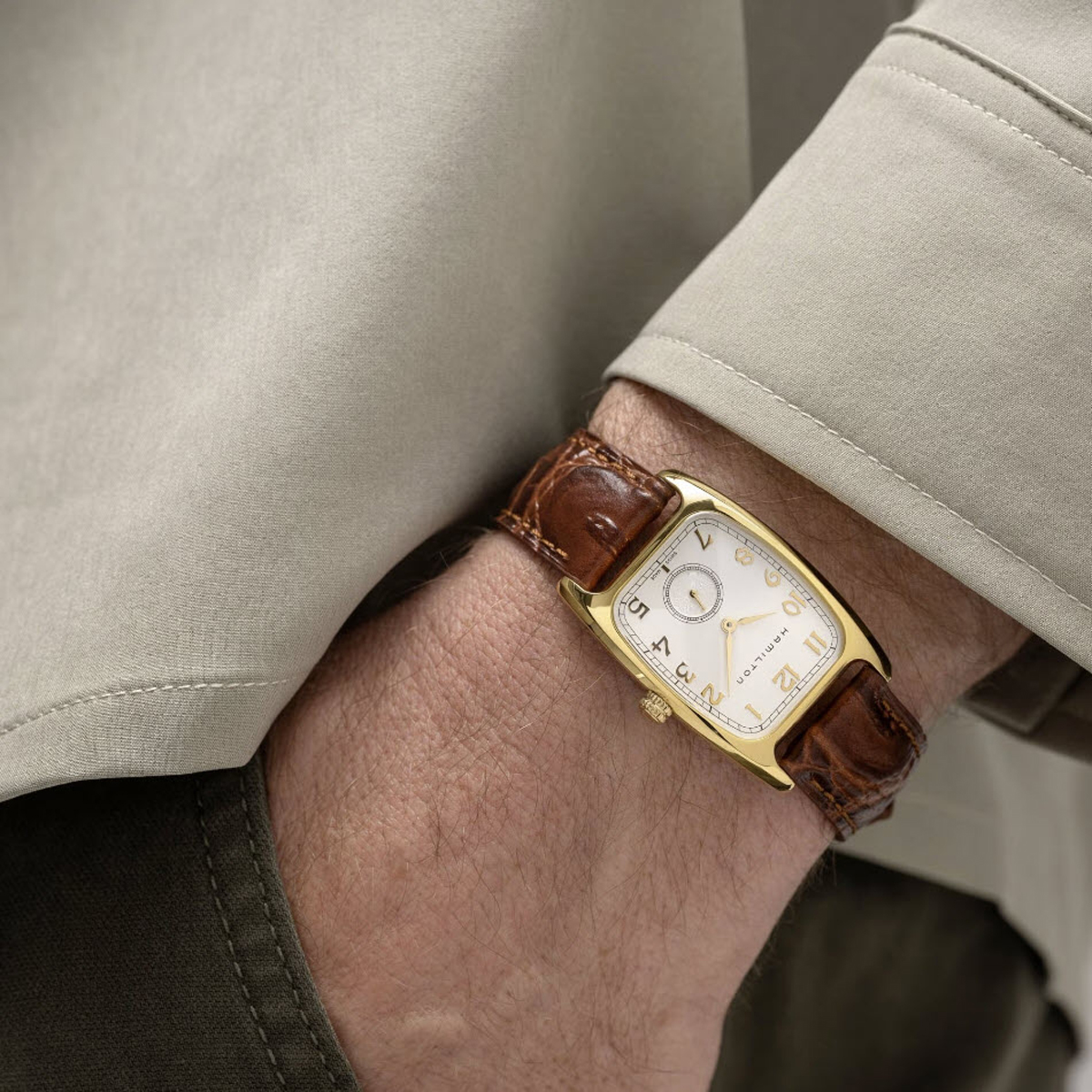 Hamilton American Classic Boulton Quartz 27mm x 31.6mm Men's Watch, White Dial
