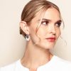 Diamond Pavé Teardrop Shaped Dangle Earrings in White Gold