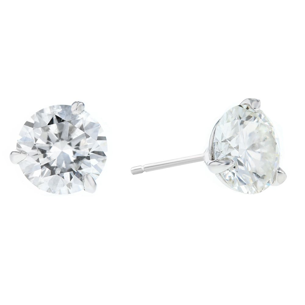 Borsheims Signature Collection Lab-Grown Round Diamond Stud Earrings in White Gold, 3.00 cttw