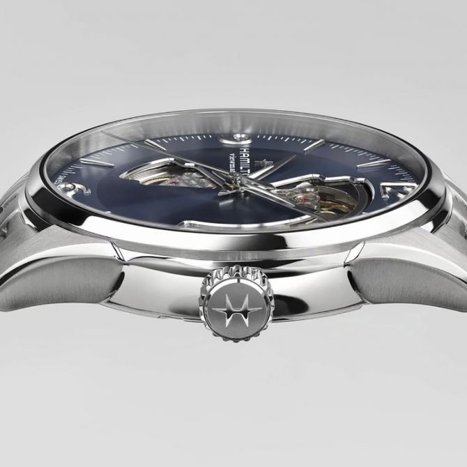 Hamilton Jazzmaster Open Heart Automatic 42mm Men's Watch, Blue