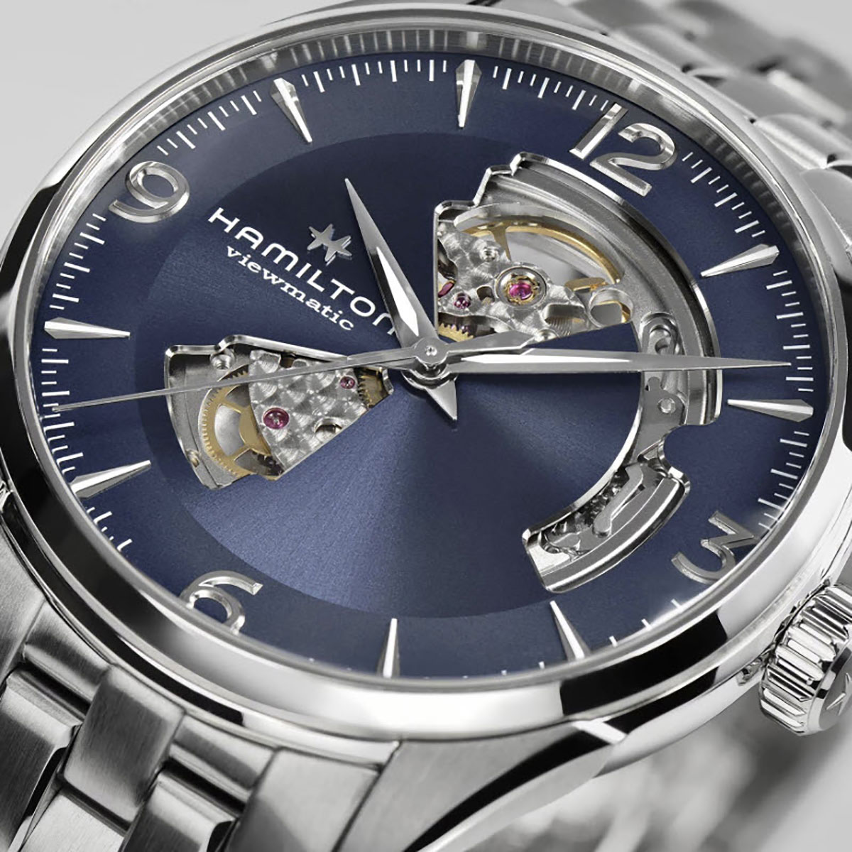 Hamilton Jazzmaster Open Heart Automatic 42mm Men's Watch, Blue Dial
