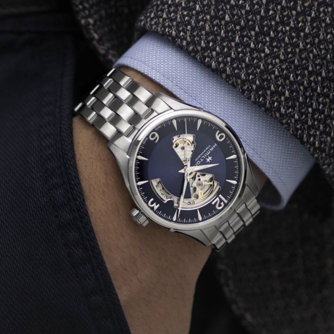 Hamilton Jazzmaster Open Heart Automatic 42mm Men s Watch Blue Dial H32705141 Borsheims