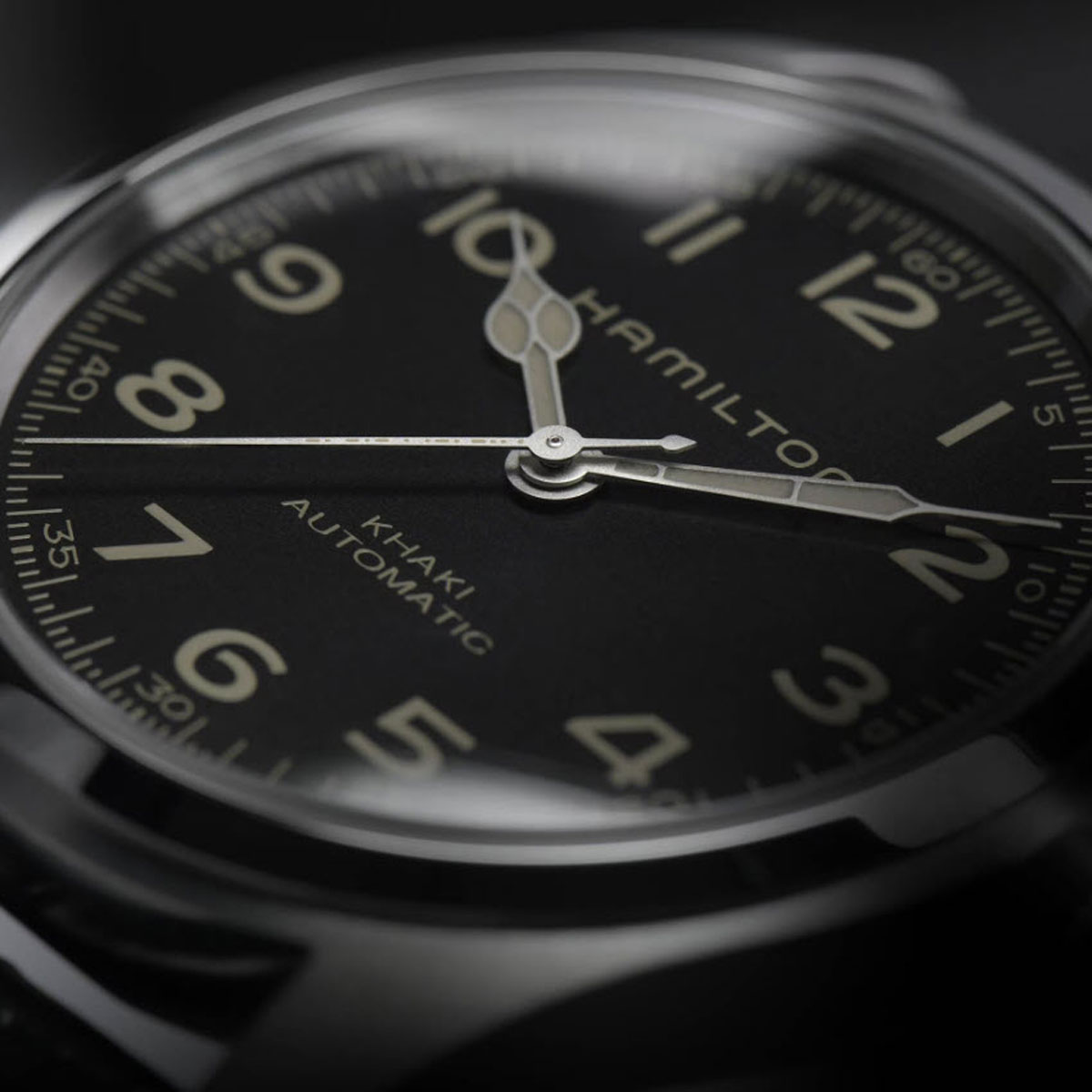 Hamilton Khaki Field Murph Automatic 42mm Men's Watch, Black Dial and Black Leather Strap