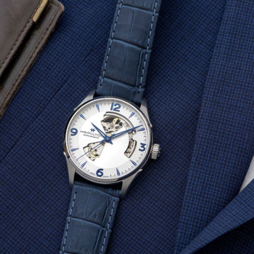 Hamilton Jazzmaster Open Heart Automatic 42mm Men's Watch, Silver Dial
