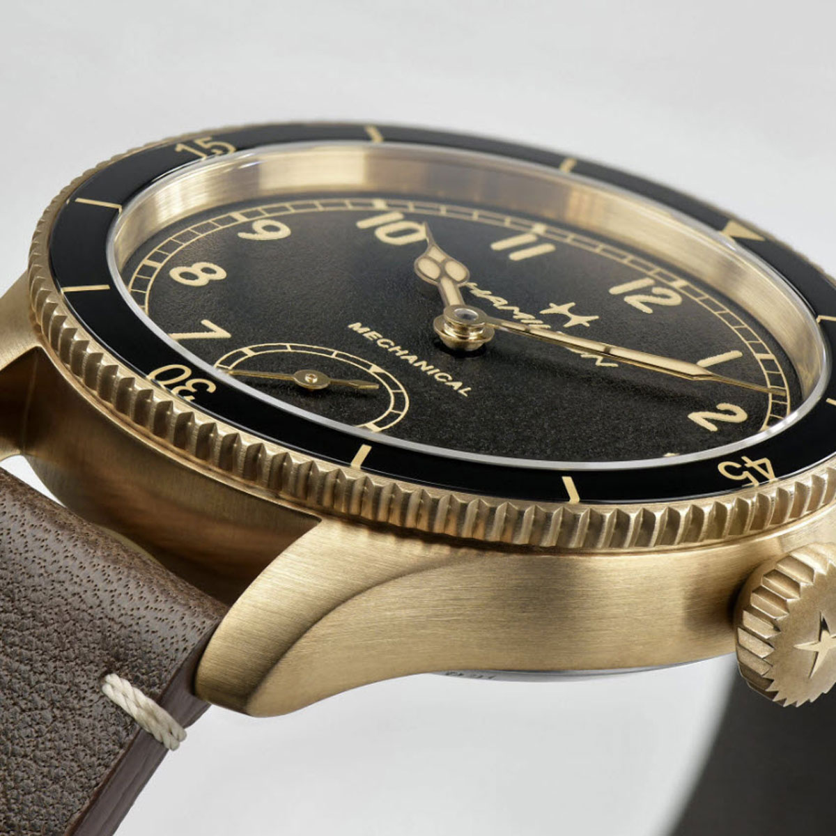 Hamilton Khaki Aviation Pilot Pioneer Bronze 43mm Men's Watch, Black Dial