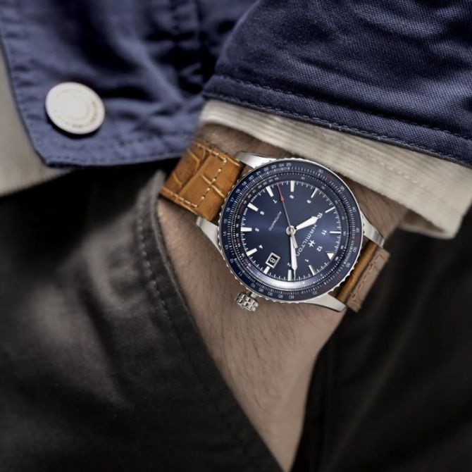 Hamilton Khaki Aviation Converter Automatic 42mm Men's Watch, Blue