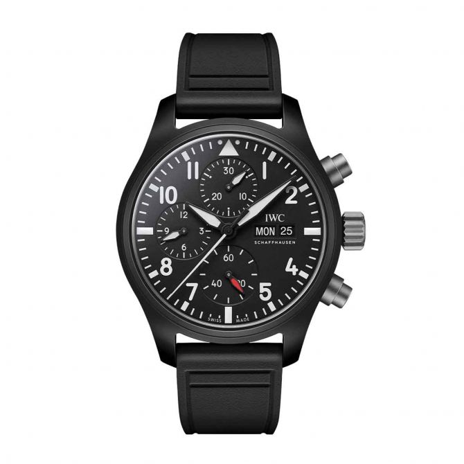 IWC SCHAFFHAUSEN Chronograph Top Gun Pilot's 41mm Men's Watch, Black Dial