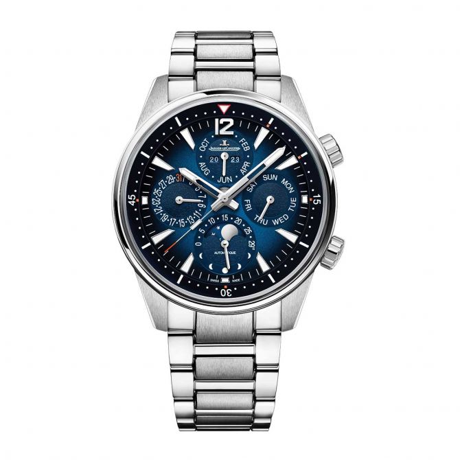 Jaeger-LeCoultre Polaris Perpetual Calendar 42mm Watch, Blue Grained Dial