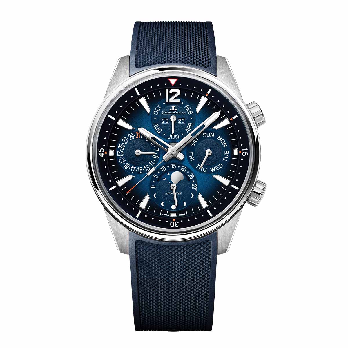 Jaeger-LeCoultre Polaris Perpetual Calendar 42mm Watch, Blue Grained Dial
