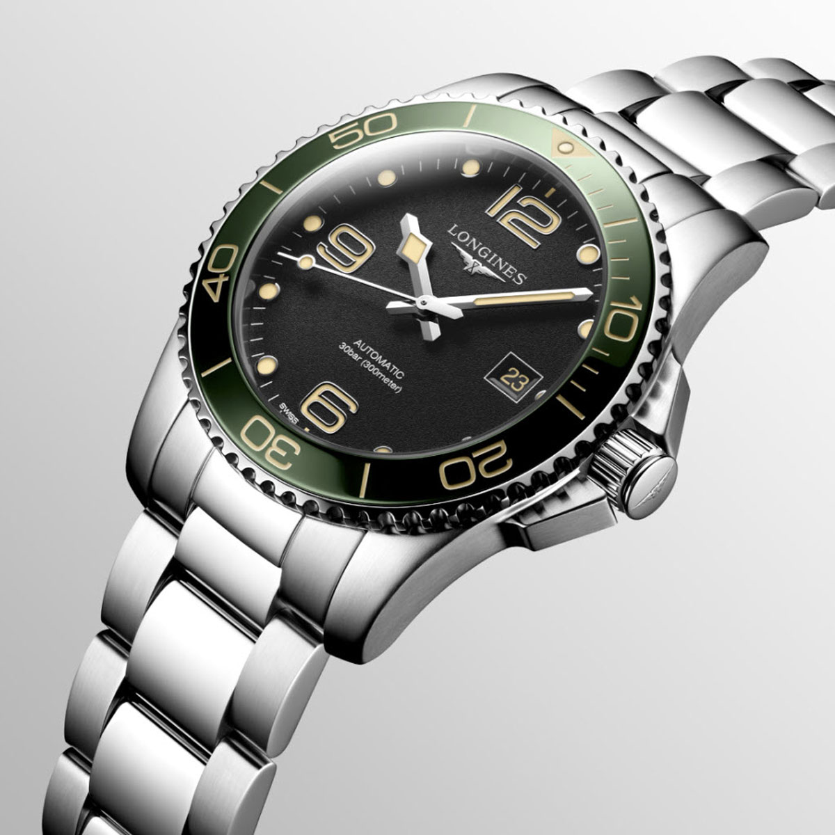 Longines Hydroconquest 41mm Men's Watch, Black and Green Dial
