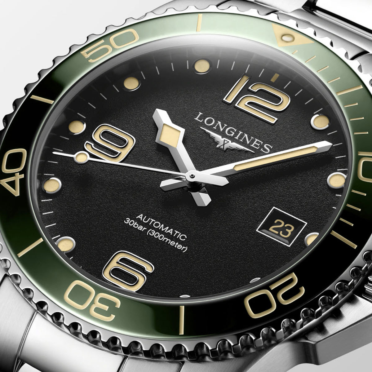 Longines Hydroconquest 41mm Men's Watch, Black and Green Dial