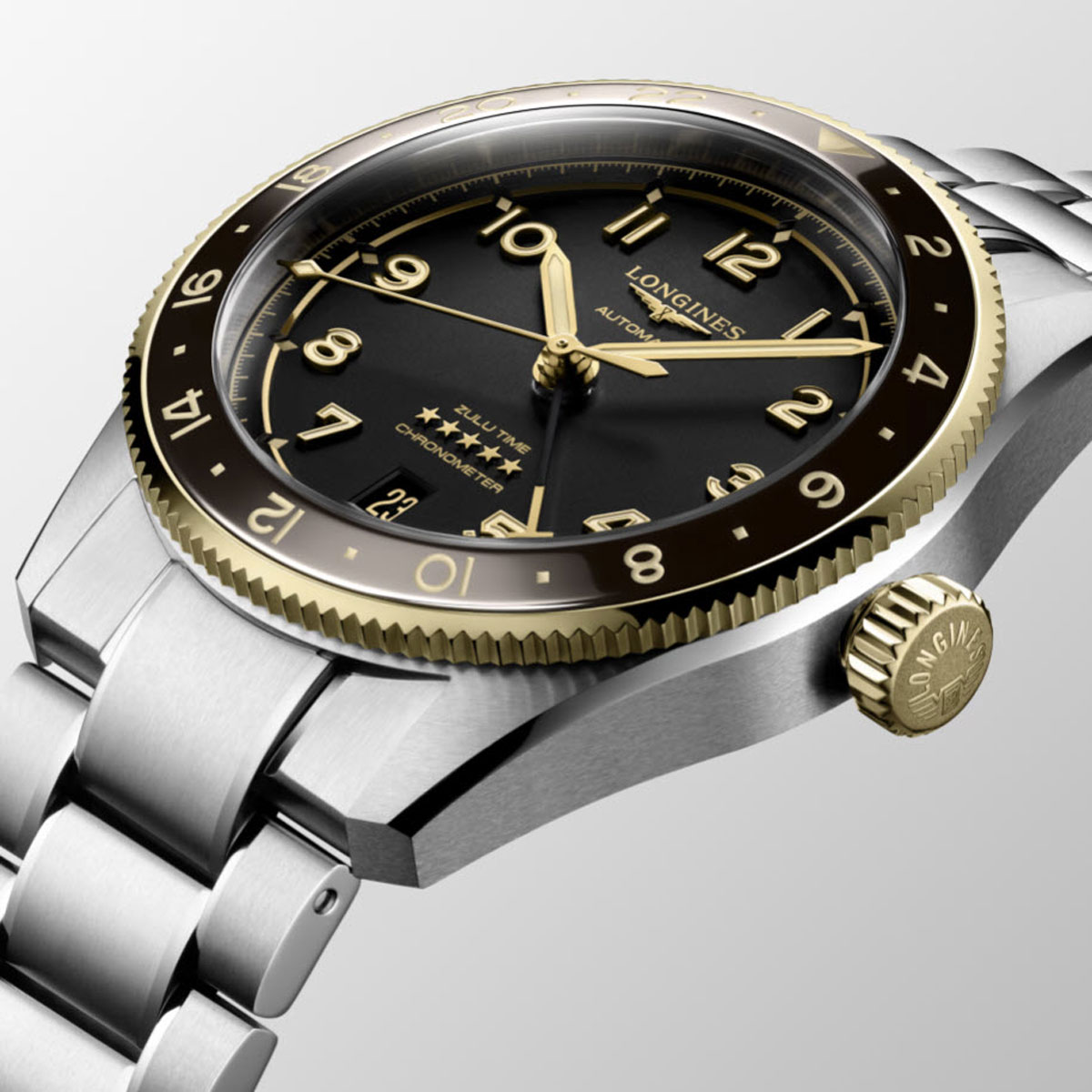 Longines Spirit Zulu Time 39mm Men's Watch, Anthracite Dial