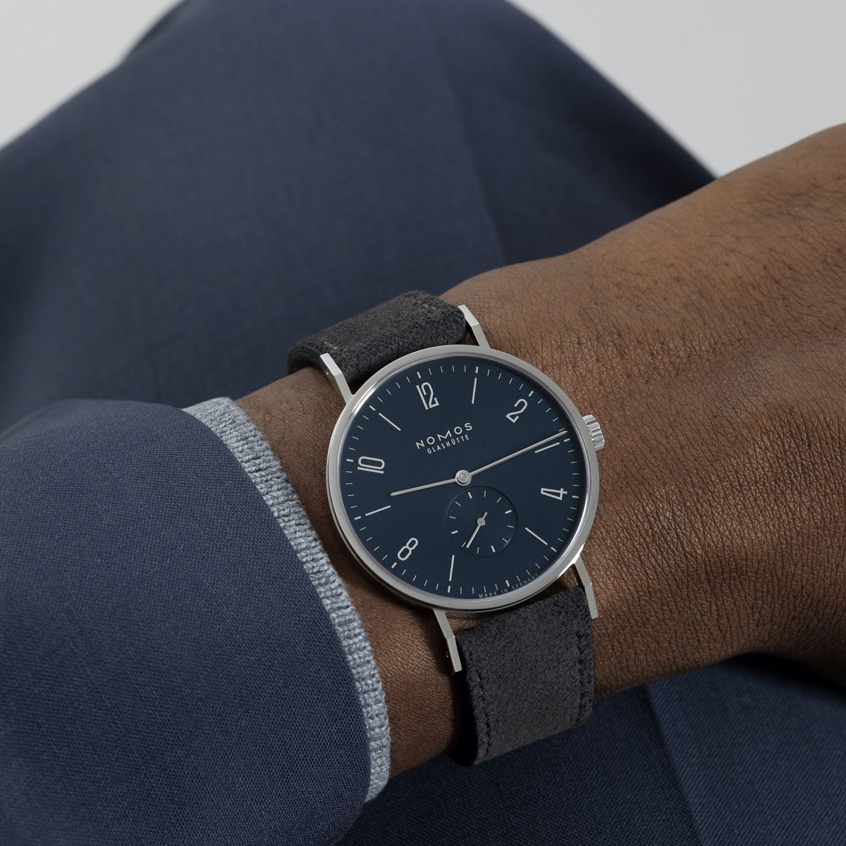 Nomos Glashutte Tangente 38mm Watch, Midnight Black and Blue Dial