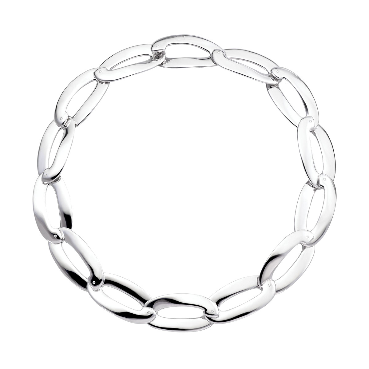 Vhernier Olimpia White Gold Link Collar Necklace, 17.5