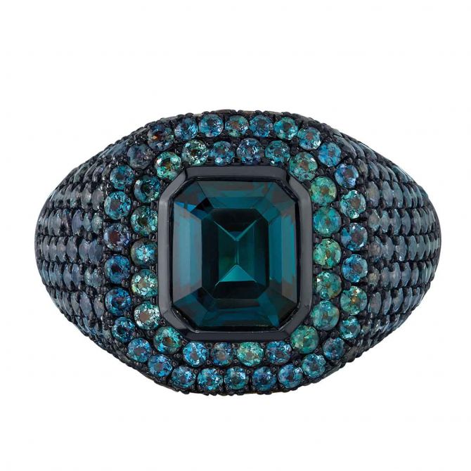 OMI Prive Monaco Spinel & Alexandrite Men's Ring in Platinum