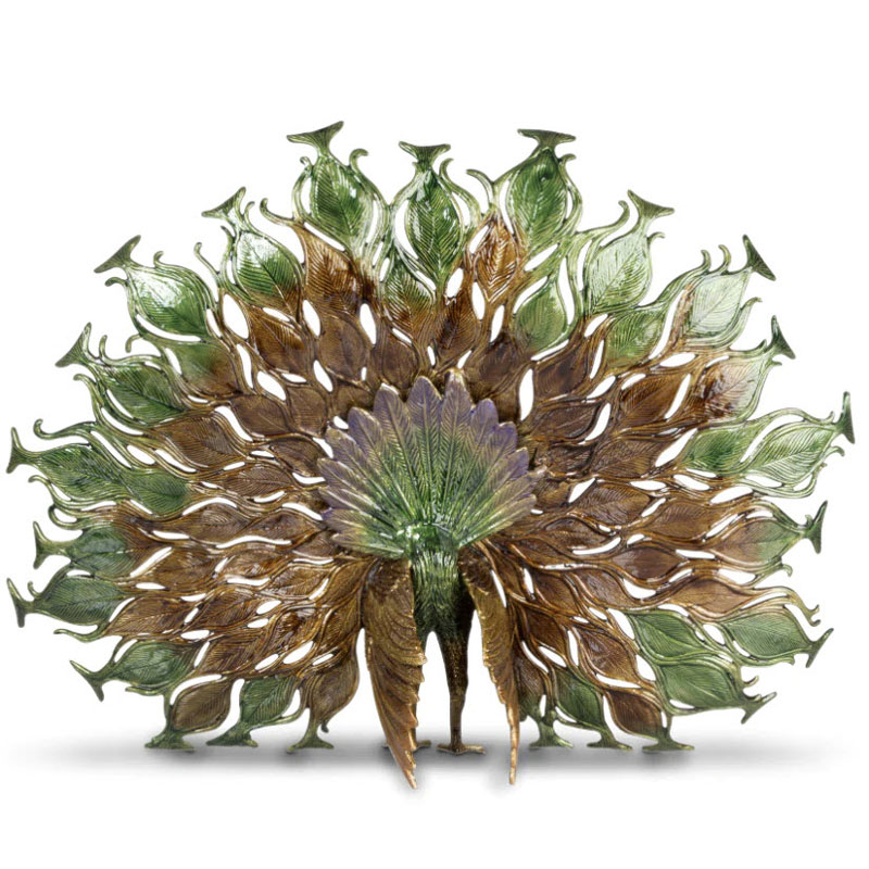 Jay Strongwater Stanton Fan Tail Peacock Figurine