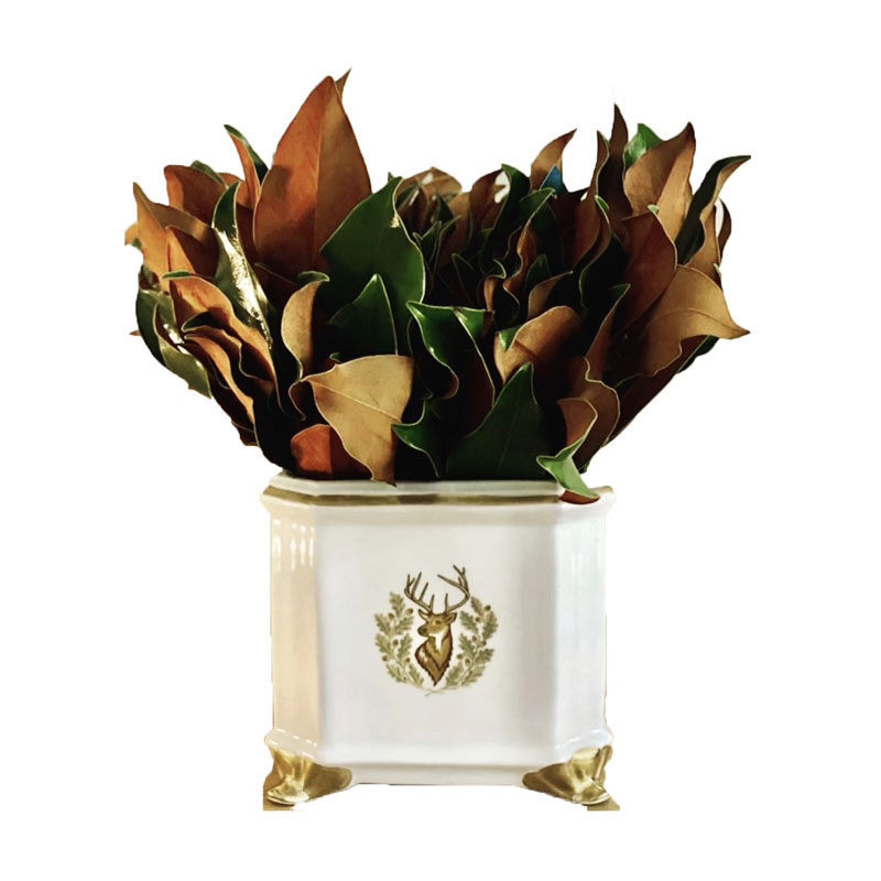 Pickard Signature Ultra White Gold Stag Centerpiece