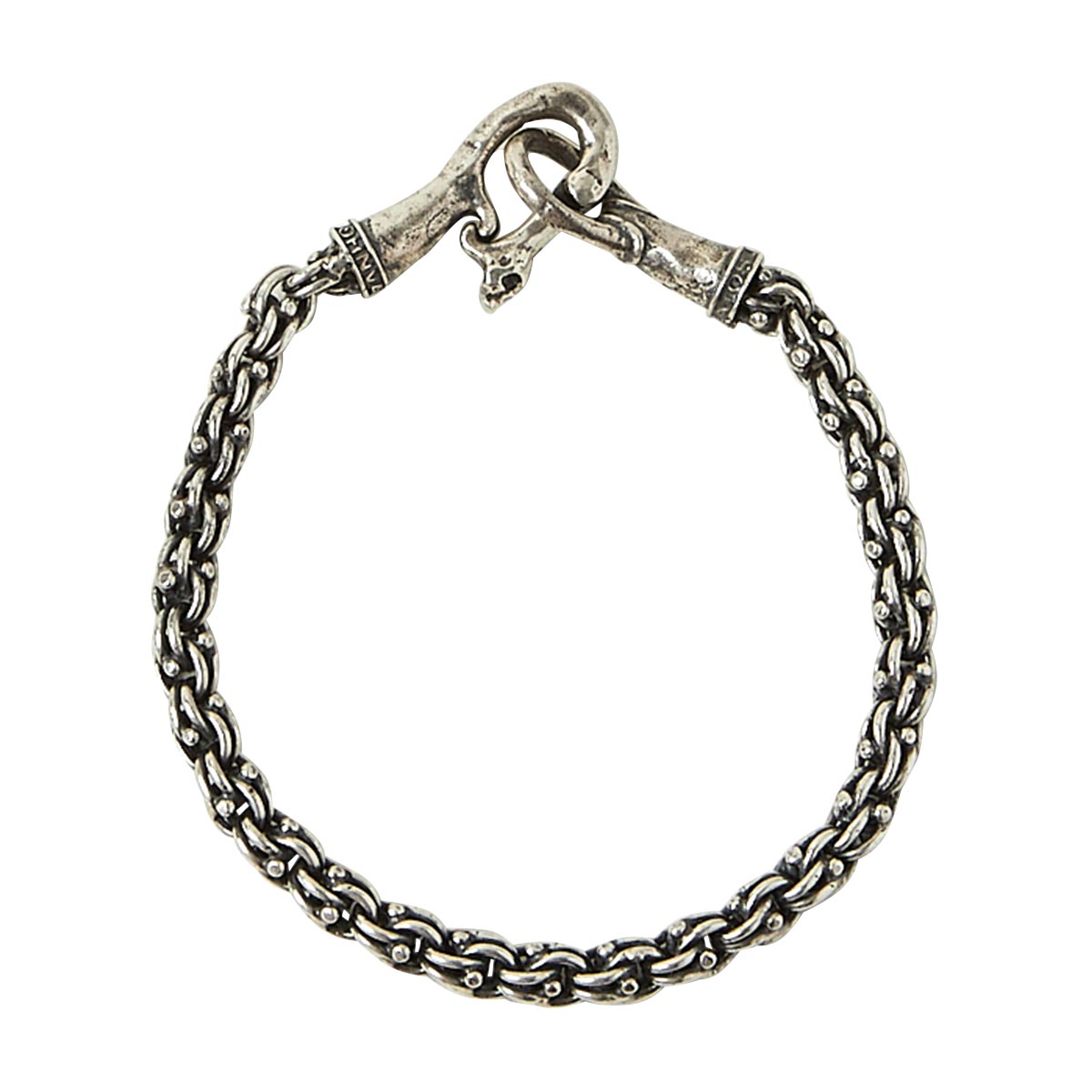 John Varvatos Sterling Silver Chain Skull Clasp Bracelet