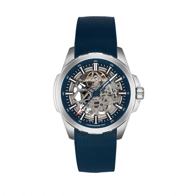 Norqain Independence 42mm Men's Watch, Blue Skeleton Dial