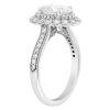 Lab-Grown Oval Diamond & Scalloped Halo Engagement Ring in White Gold