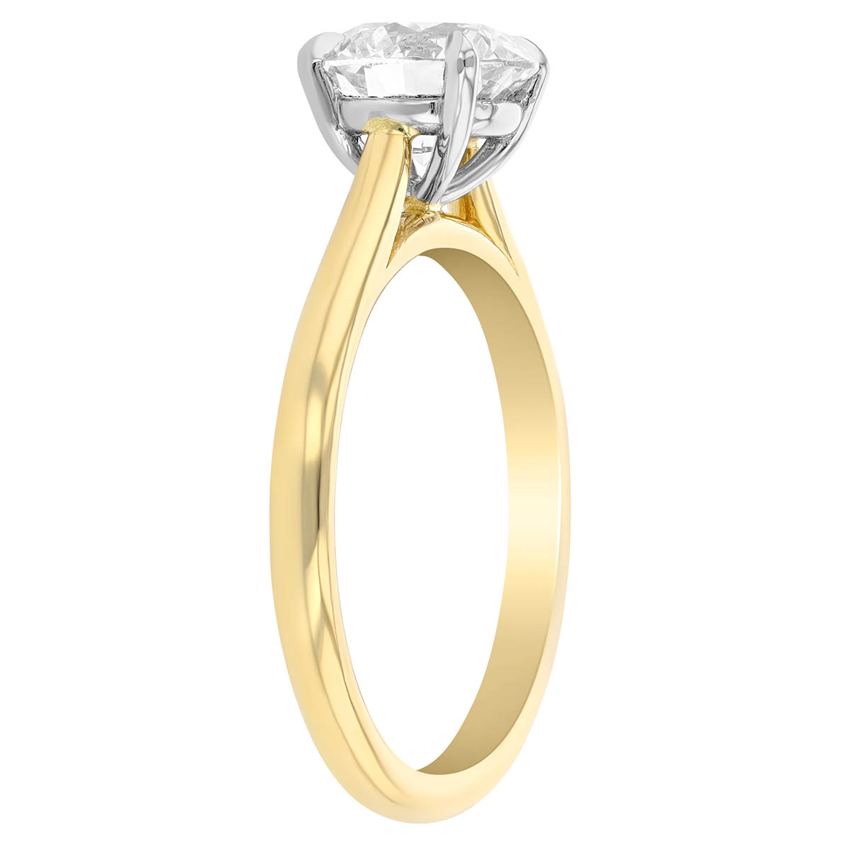 Round Kalahari Dream Diamond Solitaire Engagement Ring in Two Tone, 1.55 ct