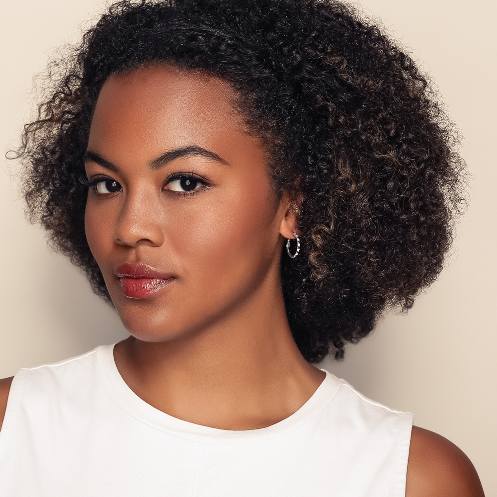 Frederic Sage Black & White Alternating Diamond Hoop Earrings in White Gold, 0.76 cttw