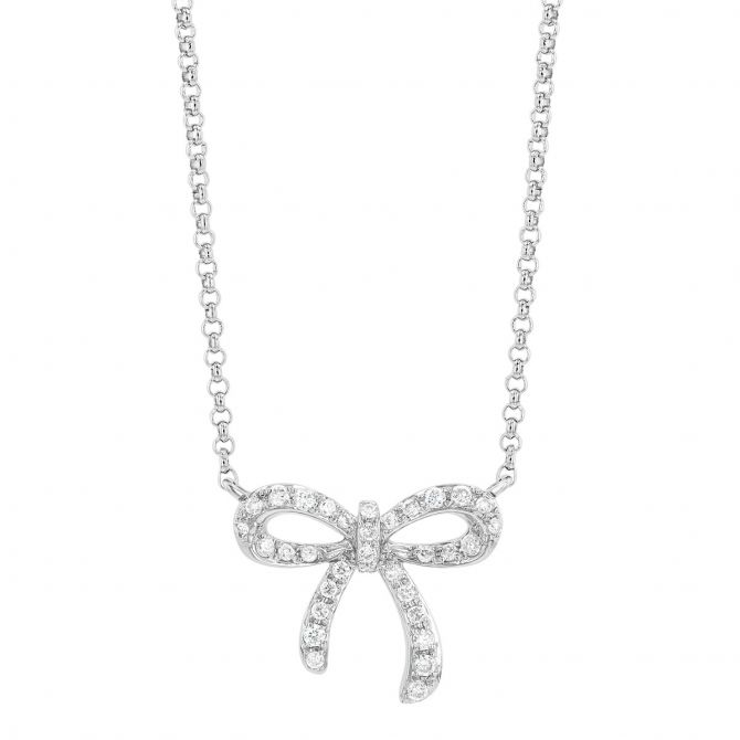 Diamond on sale bow pendant