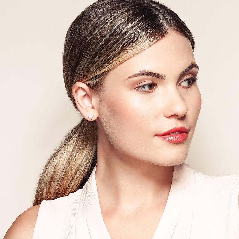 Roberto Coin Love in Verona Flower Stud Earrings in Yellow Gold