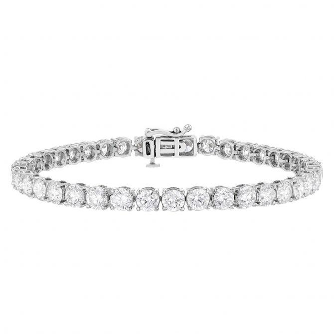 Borsheims Signature Collection Lab-Grown Diamond Tennis Bracelet in White Gold, 10.00 cttw, 7"