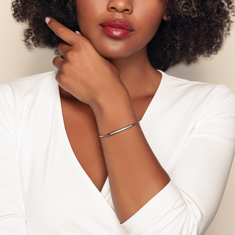 Pesavento DNA Spring Diamond Bar Bracelet in Sterling Silver