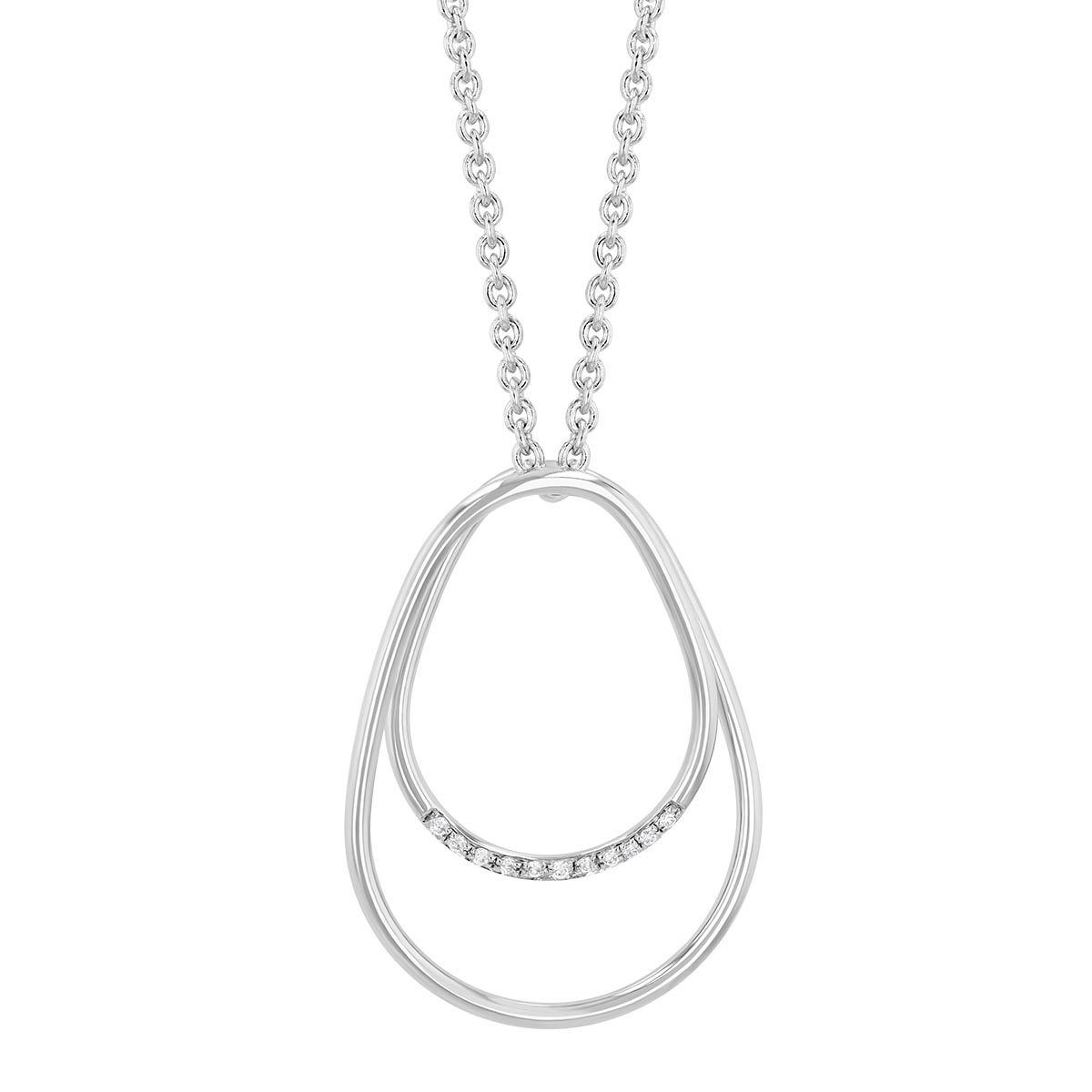 Pesavento Elegance Diamond Double Pear Shape Pendant in Sterling Silver, 17