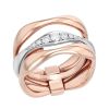 Pesavento Elegance Diamond 3 Row Band Ring in Gold Vermeil