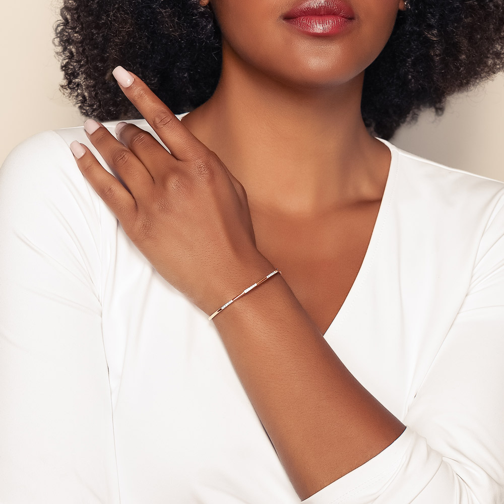 Truly Yours Diamond Bangle Bracelet in Rose Gold